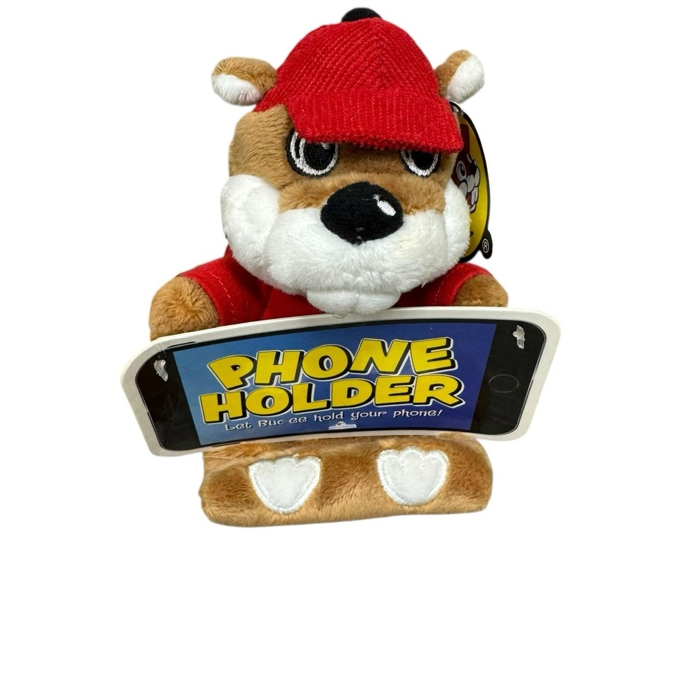 Buc-ee's Beaver Plush Phone Holder Beanie Plushie 6" Tall NWT Jaag Unused‎